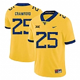 West Virginia Mountaineers 25 Justin Crawford Yellow College Football Jersey Dzhi,baseball caps,new era cap wholesale,wholesale hats